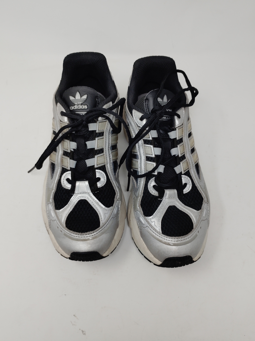 adidas Ozmillen Black Silver Metallic Mesh Sneakers Y2K Retro Runner Size 7.5